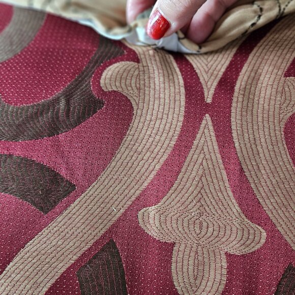 Elegant Maroon Gold Throw Pillow Accent Decor - Picture 11 of 11